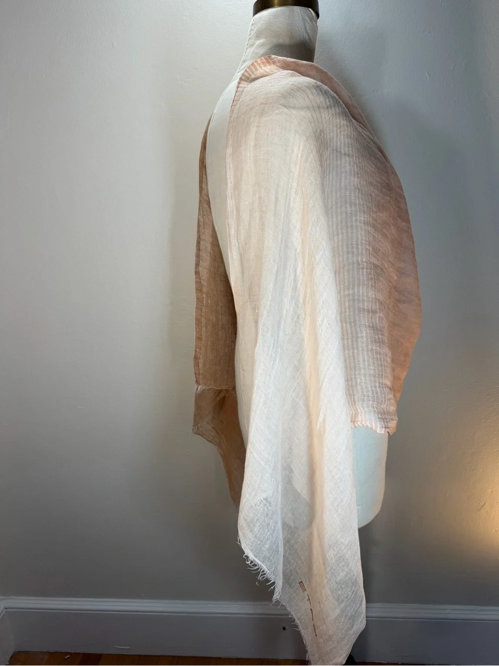 ETRO Ombre Linen Scarf in Blush, Cream & Brown
